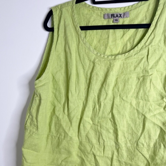 Flax Green Linen Sleeveless Top - Picture 6 of 8